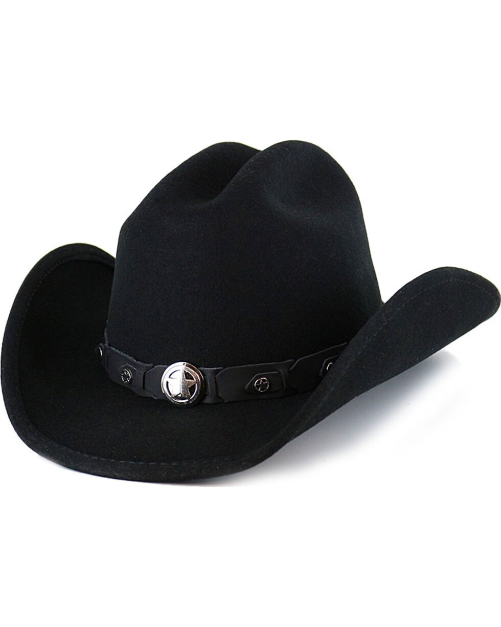 Kids Boys Girls Felt Cowboy Hat Wool Blend Children Western Cowgirl Cap Size XS